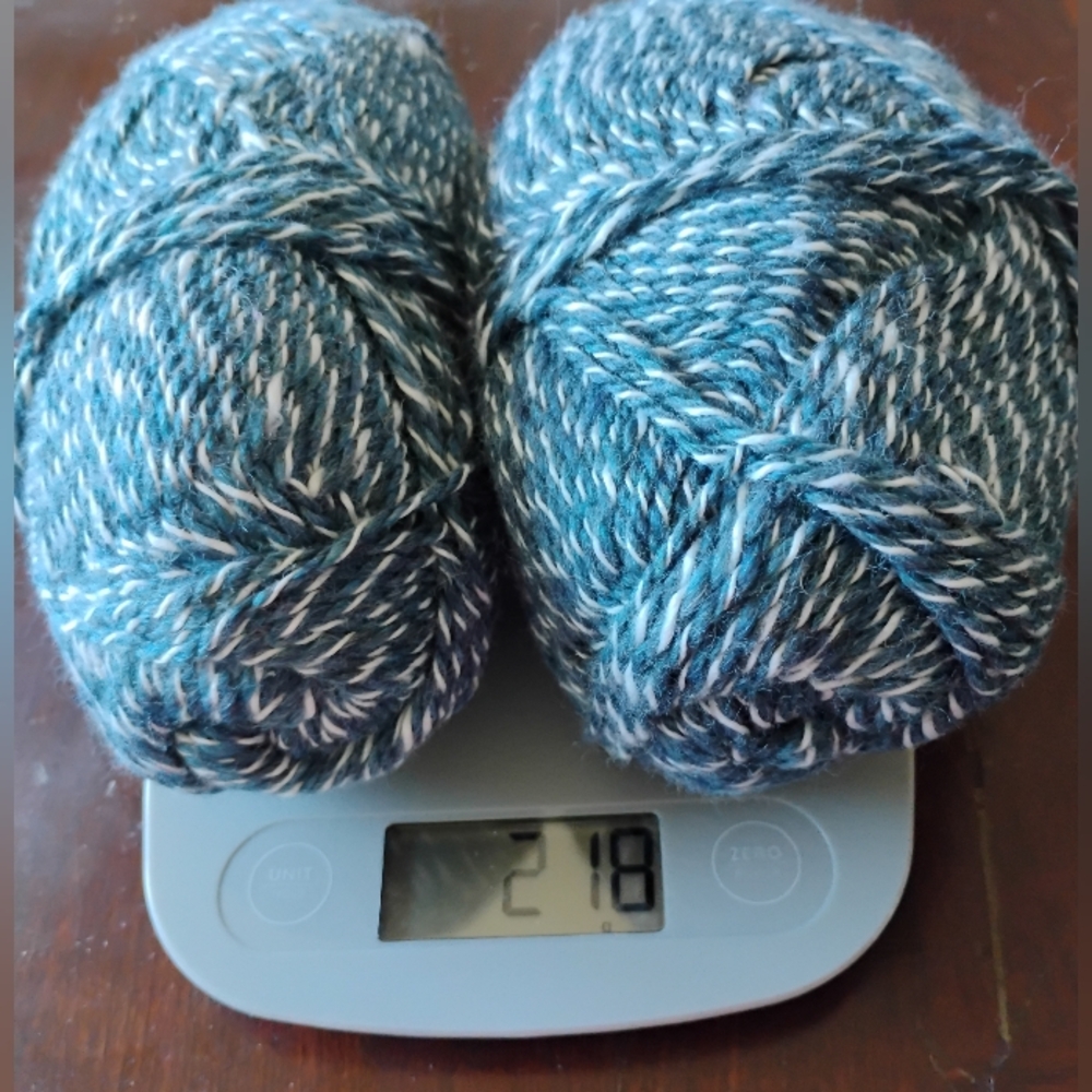 Blue and White Yarn Skeins